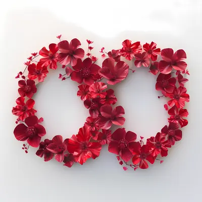 Red Flower Wreath
