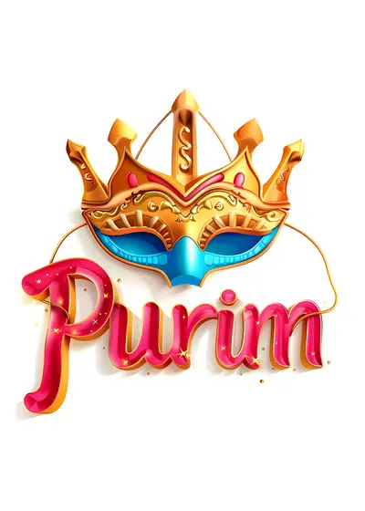 Purim Text with Golden Mask