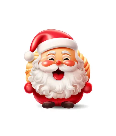 Cute Santa Claus in Red Suit