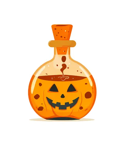 Orange Pumpkin Potion Bottle for Halloween