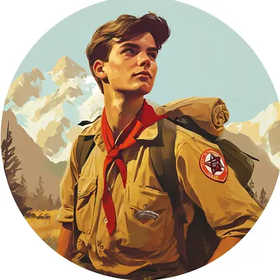 Boy Scout with Mountain Background