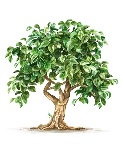 Green Tree with Broad Canopy