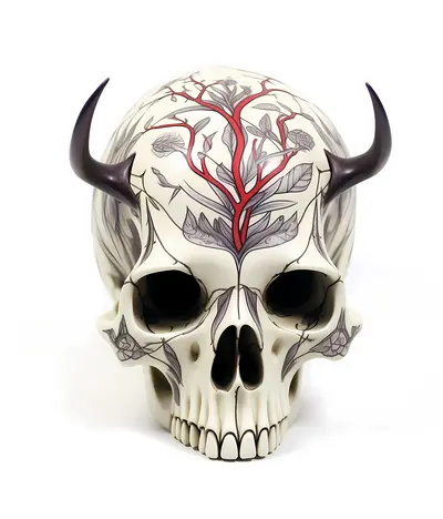 Decorative Skull with Floral Design