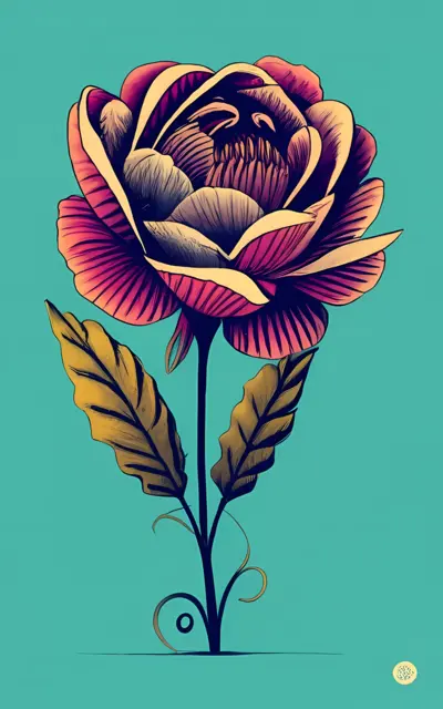 Colorful Flower with Green Background