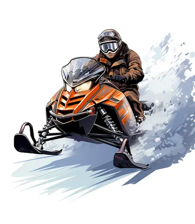 Snowmobile Rider in Action