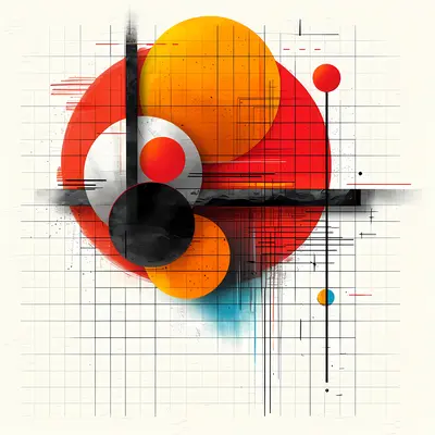 Abstract Geometric Shapes with Circles and Lines