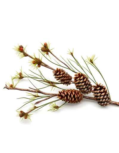 Pine Cones on Branch for Christmas Decor