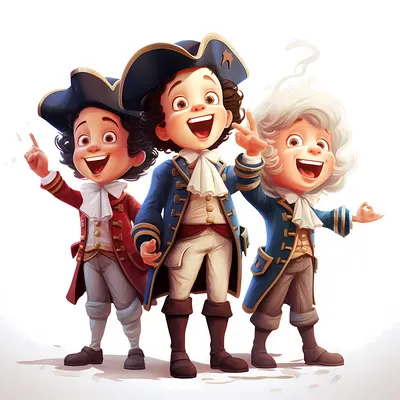 Three Cheerful Men in Historical Uniforms