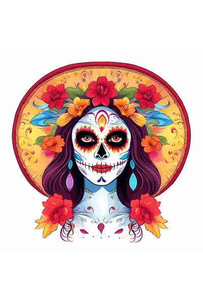 Colorful Sugar Skull for Day of the Dead Celebration