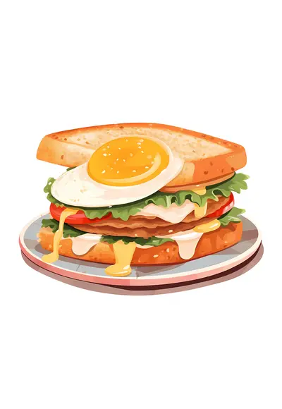 Delicious Sandwich with Egg for Breakfast
