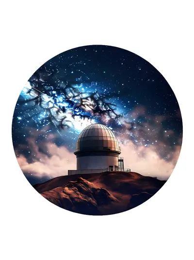 Beautiful Observatory Under Starry Night Sky
