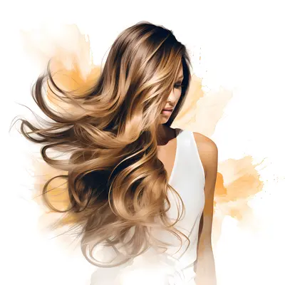 Beautiful Long Wavy Hair Illustration