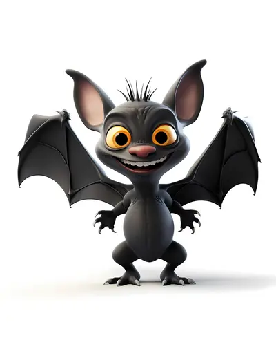 Cute Cartoon Bat Character