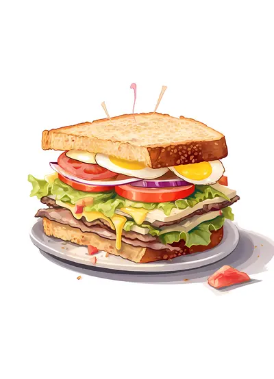 Delicious Sandwich with Fresh Ingredients