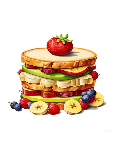 Delicious Fruit Sandwich with Fresh Ingredients