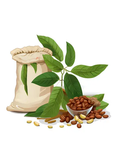 Coffee Beans and Plant with Bowl