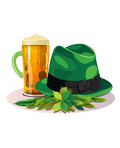 Green Hat and Beer for St. Patrick's Day Celebration