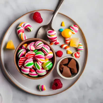 Colorful Candies on a Plate