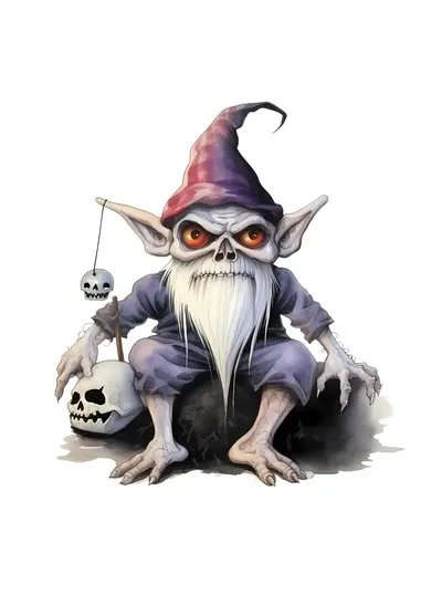 Spooky Goblin with Skull for Halloween