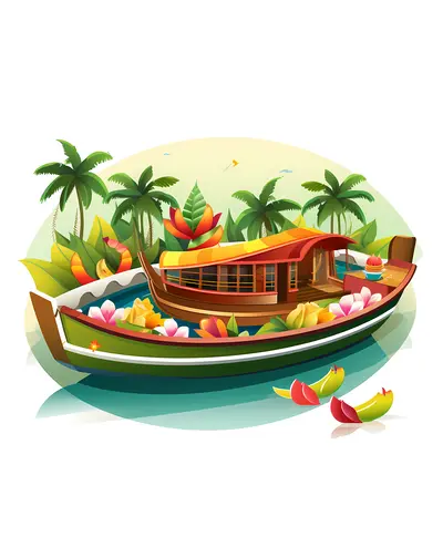 Beautiful Wooden Boat in a Tropical Paradise
