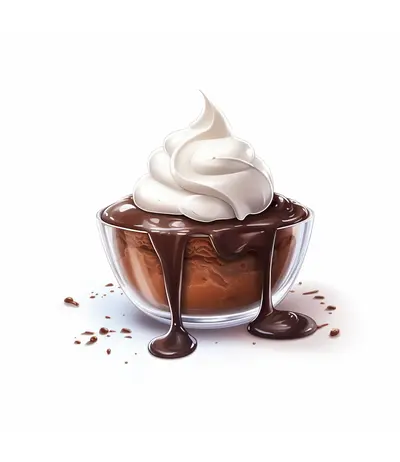 Chocolate Dessert with Cream Topping