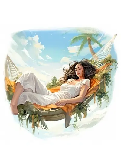 Woman Relaxing in a Hammock on a Sunny Day