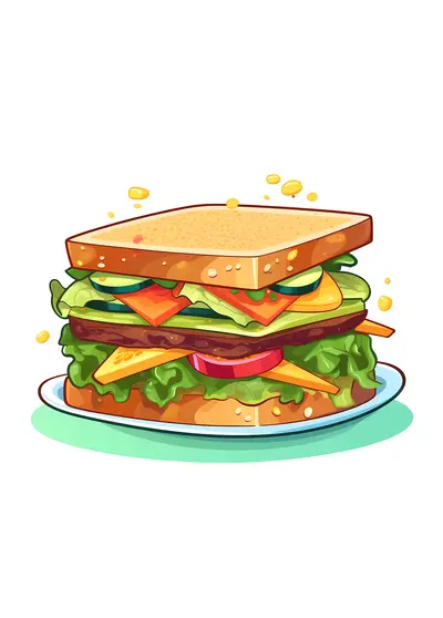 Delicious Sandwich with Lettuce and Tomato