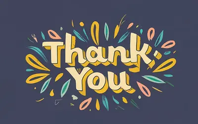 Thank You Text Illustration