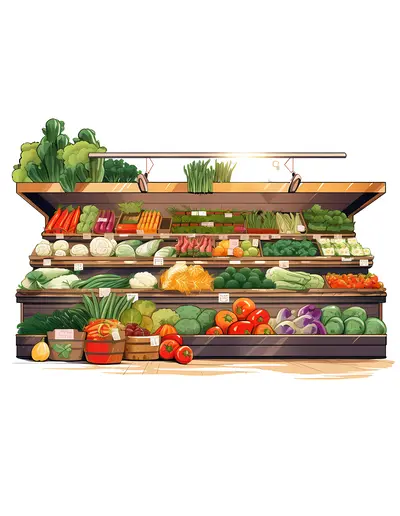 Colorful Vegetable Stand at Market