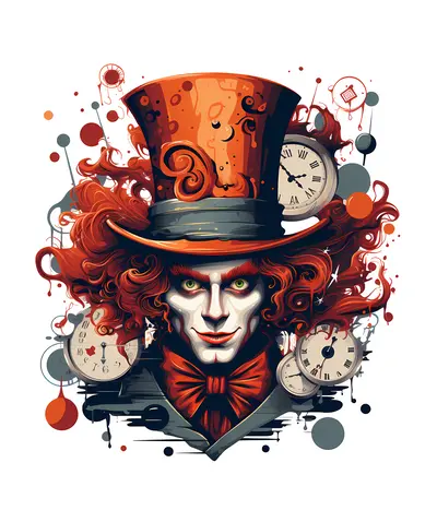 Mad Hatter with Clocks and Hat