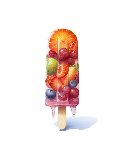 Colorful Fruit Popsicle for Summer Treat