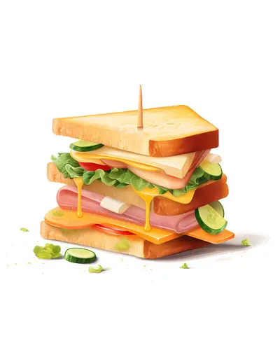 Healthy Sandwich with Vegetables and Cheese