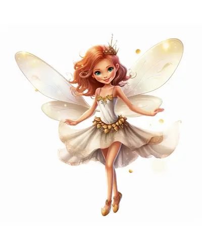 Beautiful Fairy with Wings and Crown
