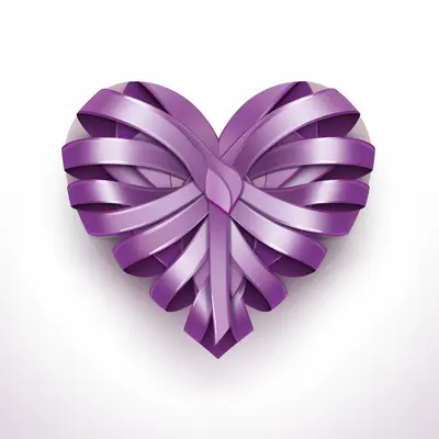 Purple Heart-shaped Ribbon for Valentine's Day