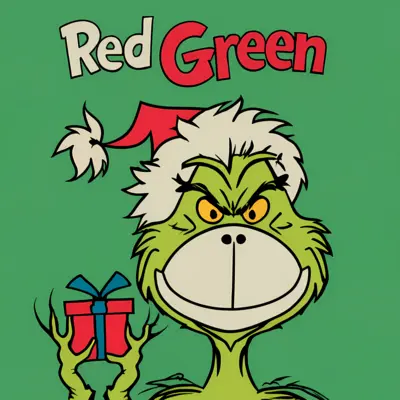 Grinch with Santa Hat and Gift