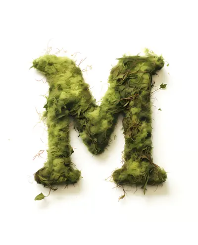 Mossy Green Letter M
