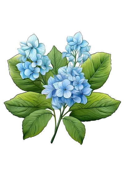 Blue Hydrangea Flowers