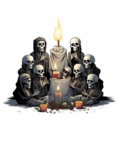 Group of Skeletons with Candles
