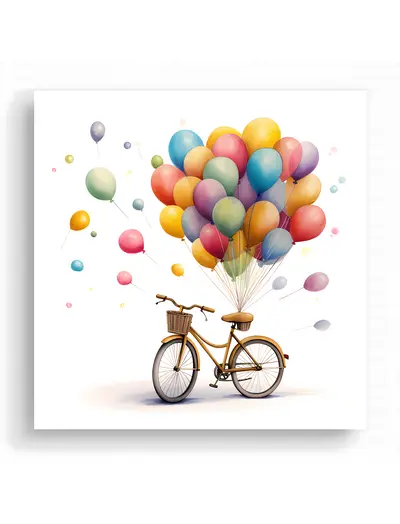 Bicycle with Colorful Balloons