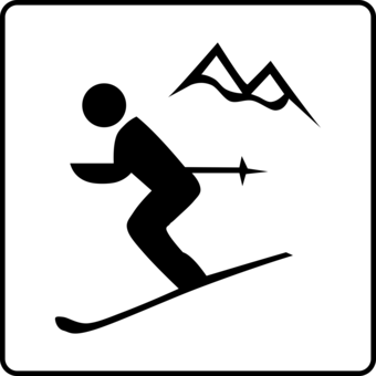 skis and poles clipart