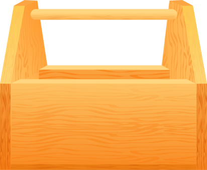 Empty toolbox. wooden tool box - vector clipart