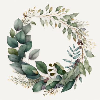 Watercolor Wreath,Eucalyptus Leaves Wreath,Wreath PNG Clipart - Royalty ...