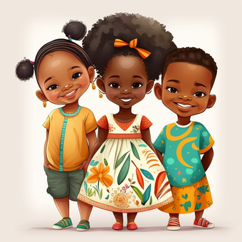 International Day Of The African Child,Cute Cartoon African Kids,Cute ...