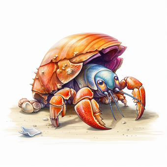 Fantasy Hermit Crab,Cartoon,Shellfish PNG Clipart - Royalty Free SVG / PNG