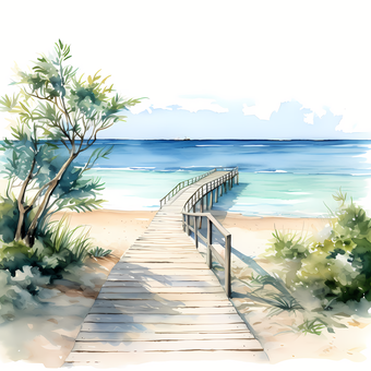Beach pier background Royalty Free Vector Image