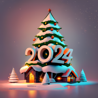 2024 New Year With Christmas Tree Photo Background Transparent Png   Kisscc0 2024 New Year With Christmas Tree 65279f13e51f71.3394976716970954439385 